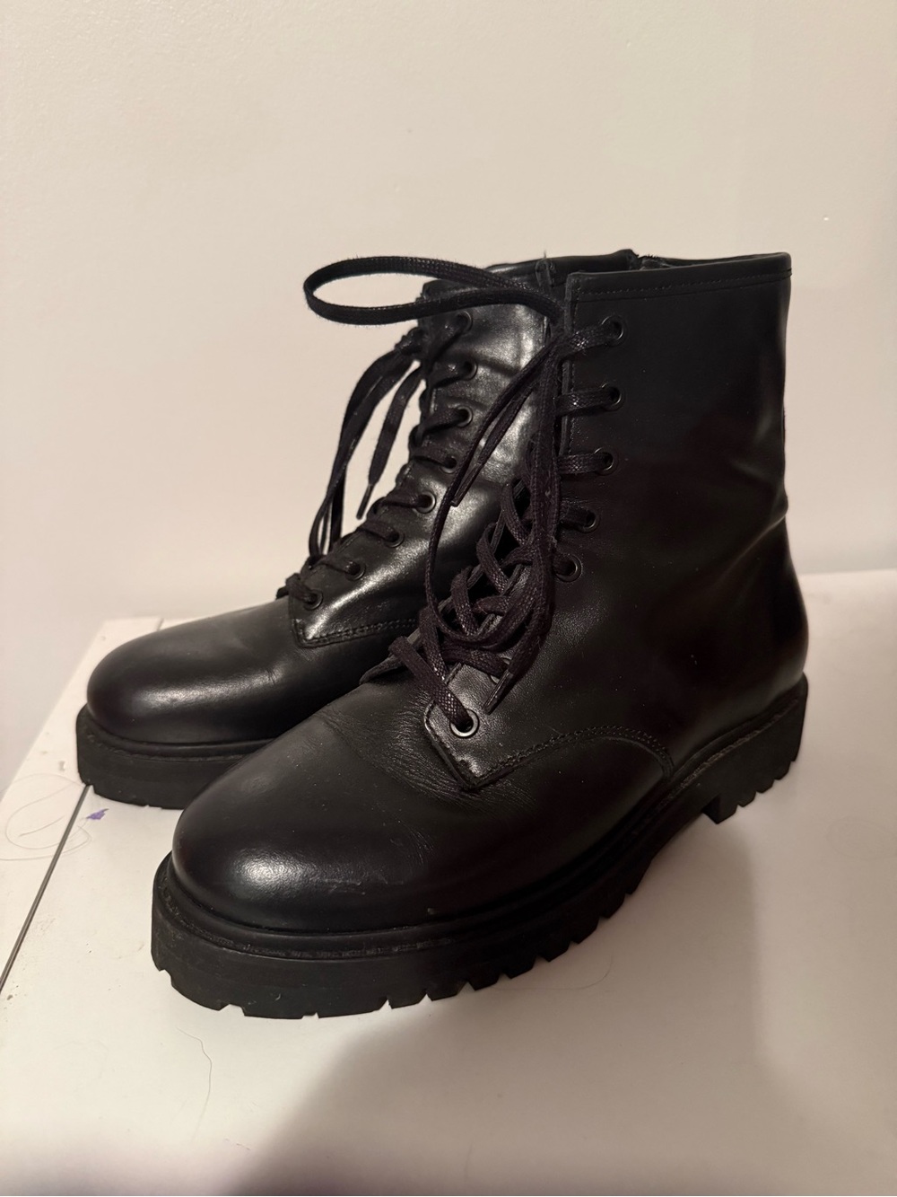Thursday Boot Company Women's Black Leather Combat Boots